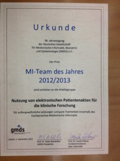 Zum Artikel "GMDS Preis: MI Team des Jahres"